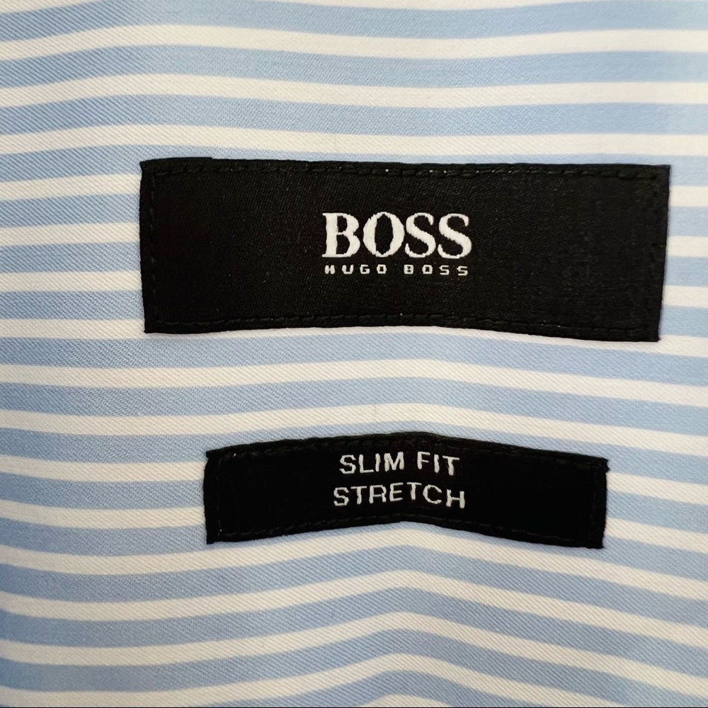 Hugo Boss button down shirt striped long sleeve slim fit - Picture 7 of 8